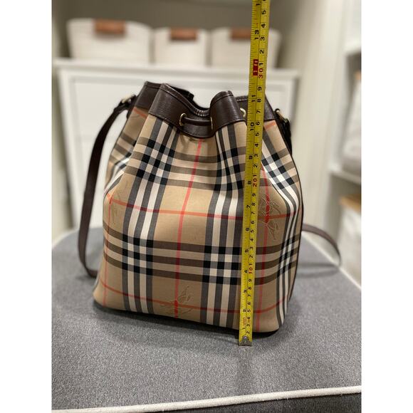 Burberrys Vintage Nova Haymarket Bucket Bag Drawstring Bag - Picture 3 of 6